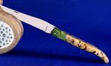 Taschenmesser Laguiole Armand Cayzac, Edition PORTHOS, Pappelholzknorre/Ahorn grün, brosse Ansicht 1