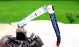 Taschenmesser Laguiole Chevalier, Edition Gawain, Fire Knight, Mammutbackenzahn+Knochen, brosse, Plein, double platines Ansicht 1