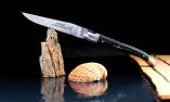 Taschenmesser Laguiole Claude Dozorme, Edition ANTHROPY 01, double platines, Damast, brillant, Horn Ansicht 1