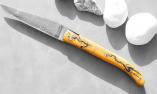 Taschenmesser Laguiole Claude Dozorme, Edition JOOM 08, Damast, Blitzholz, Plein, brosse, guillochierte Biene Ansicht 1