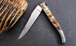 Taschenmesser Laguiole David Dauvillaire, Edition AFRODENIUS braun, Mammutbackenzahn, guillochierte Biene, brosse Ansicht 1