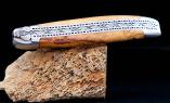 Halb-Unikat: Taschenmesser Laguiole David Dauvillaire, Edition BERGAS 03 Olive, brosse, tripple  Platines Ansicht 1