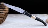 Taschenmesser Laguiole du Barry, BICOL 3, Mammutstoßzahn/Ebenholz, brosse, guillochierte Biene Ansicht 1