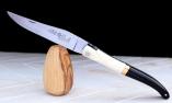 Taschenmesser Laguiole du Barry, BICOL 4, Knochen/Ebenholz/Messing, brillant, guillochierte Biene Ansicht 1