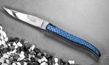 Taschenmesser Laguiole Du Barry, BLUE STAR 02, Carbongriff, Plein, guillochierte Biene, brillant Ansicht 1