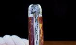 Taschenmesser Laguiole du Barry, Edition RED HORSE, Lady-Knife, brillant, guillochierte Biene, Jaspisstein, 10 cm Ansicht 1