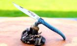 Taschenmesser Laguiole du Barry, Edition Scorpion, versteinerte Koralle blau, brillant Ansicht 1