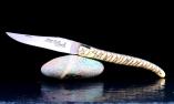 Taschenmesser Laguiole du Barry, Edition TANNOZ 02, guillochierte Biene, Tannenzapfen, brosse, WHITE Ansicht 1