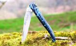 Taschenmesser Laguiole du Barry, plein, brosse, guillochierte Biene, blue thunder Ansicht 1