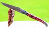 Taschenmesser Laguiole en Aubrac, RED SKY 02, brosse, Mammut-Backenzahn, Damast Ansicht 1