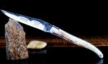 Taschenmesser Laguiole en Aubrac, Brut de Forges, double platines, brosse, Hirsch Horn Ansicht 1