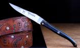 Taschenmesser Laguiole en Aubrac, Edition ALLEGROM blue, Ebenholz, guillochierte Biene, Plein, brosse Ansicht 1