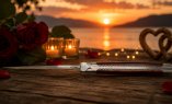 Taschenmesser Laguiole en Aubrac, Edition Amour 01, Amourette, Guillochierte Biene, brosse, Messing Ansicht 1