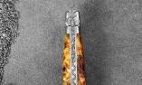 Taschenmesser Laguiole en Aubrac, Edition BELLE 35, Pappelholzknorre, guillochierte Biene, brosse Ansicht 1