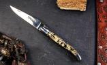 Taschenmesser Laguiole en Aubrac, Edition GOLDY, Kunstharz+Goldfolie, guillochierte Biene, brillant Ansicht 1