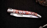Taschenmesser Laguiole en Aubrac, Edition Kreditkarte 01, guillochierte Biene, brosse Ansicht 4