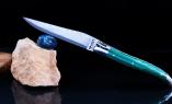 Taschenmesser Laguiole en Aubrac, Edition MAGIQUE 02, Malachit, Double Platines, brillant, Damastklinge Ansicht 1