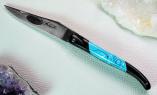 Taschenmesser Laguiole en Aubrac, Edition MAGIQUE 06, Larimar/Ebenholz, guillochierte Biene, brosse, plein Ansicht 1