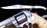 Taschenmesser Laguiole en Aubrac, Edition MEDITEM 04, Mammutstoßzahn, guillochierte Biene, brosse Ansicht 1