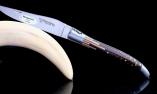 Taschenmesser Laguiole en Aubrac, Edition MOSAIKO 08, guillochierte Biene, brosse, Intarsien-Griff Ansicht 1