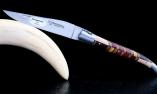 Taschenmesser Laguiole en Aubrac, Edition MOSAIKO 09, guillochierte Biene, brosse, Intarsien-Griff Ansicht 1