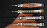 Taschenmesser Laguiole en Aubrac, Edition PLUME 02, Wallnuss, Double Platines, brosse Ansicht 2