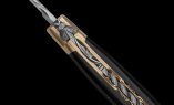 Taschenmesser Laguiole en Aubrac, Edition PLUME 04, Ebenholz, Double Platines, brosse, Messing Ansicht 5