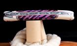Taschenmesser Laguiole en Aubrac, Edition PURPLE WAVE, guillochierte Biene, brosse, japanischer Damast, Mammut Ansicht 1