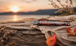Taschenmesser Laguiole en Aubrac, Edition SECRET GARDEN EVERGREEN, Holunder, guillochierte Biene, brosse Ansicht 1