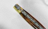 Taschenmesser Laguiole en Aubrac, Edition TAGLISSIMO Eisenholz, Kupfer + Messing, guillochierte Biene, brosse Ansicht 1