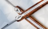 Taschenmesser Laguiole en Aubrac, Edition USA 250 Jubiläum, ADLER, Aubrac Holz, guillochierte Biene, brosse Ansicht 4