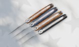 Taschenmesser Laguiole en Aubrac, Edition USA 250 Jubiläum, US-Flagge, Wüsteneisenholz, Damast, guillochierte Biene, brosse Ansicht 3