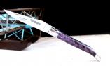 Taschenmesser Laguiole en Aubrac, guillochierte Biene, brillant, Ahorn violett/blau Ansicht 1