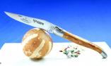 Taschenmesser Laguiole en Aubrac, guillochierte Biene, Brosse, Wacholder Ansicht 1