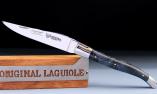 Taschenmesser Laguiole en Aubrac, Pappelholz blau, guillochierte Biene , brillant Ansicht 1