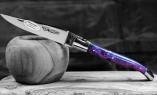 Taschenmesser Laguiole en Aubrac, Pappelholz violett, guillochierte Biene , brillant Ansicht 1