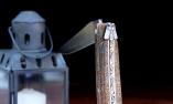 Taschenmesser Laguiole en Aubrac, Edition KRON, Damast, Mammutknochen, Plein, guillochierte Biene  Ansicht 1