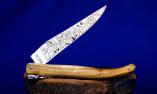 Taschenmesser Laguiole en Aubrac, PLEIN, Pistazienholz, guillochierte Biene, Fabrice Lefort: FANTASIA 01 Ansicht 1