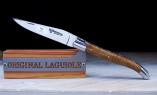 Taschenmesser Laguiole en Aubrac, Teakholz, brillant, guillochierte Biene Ansicht 1