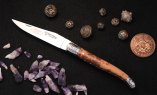 Taschenmesser Laguiole en Aubrac, Wacholder, gehämmerte Backen, guillochierte Biene, brosse Ansicht 1