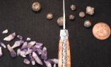 Taschenmesser Laguiole en Aubrac, Wacholder, gehämmerte Backen, guillochierte Biene, brosse Ansicht 4