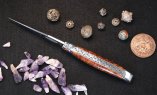 Taschenmesser Laguiole en Aubrac, Wüsteneisenholz, Damast, guillochierte Biene, brosse Ansicht 5