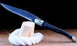 Taschenmesser Laguiole Honore Durand, Edition LE NOIRE 04, double Platines, Brut de Forge Klinge, Ebenholz, brillant Ansicht 1