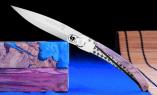 Taschenmesser Le Coq Francais, Edition BOURBONNAIS, Olivenholz, brosse, 11,5 cm Ansicht 1