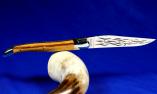 Taschenmesser Limitiertes Laguiole "Honore Durand" guillochierte Biene, Serpent / Marmorholz, Fabrice Lefort Ansicht 1