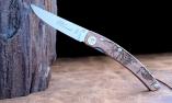 Taschenmesser Thiers, Claude Dozorme, Edition Fauna-Waldschnepfe, brosse, Nussbaum Ansicht 1