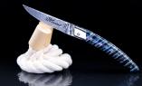 Taschenmesser Thiers Claude Dozorme, GIRLANDUS 15, Damastklinge, Mammutbackenzahn blau Ansicht 1