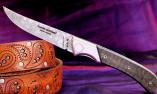 Thiers Jagdmesser Claude Dozorme, Damast, Edition Modern Hunter 01, brosse, Carbon+Gold, 14 cm Ansicht 1