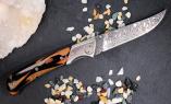 UNIKAT: Jagdmesser Claude Dozorme, Edition MORLOS 31, Hybridholz, Damast, brosse Ansicht 1