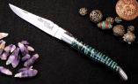 UNIKAT: Taschenmesser Laguiole du Barry, Edition BARRYLOS 39, Mammutbackenzahn, brosse, guillochierte Biene Ansicht 1